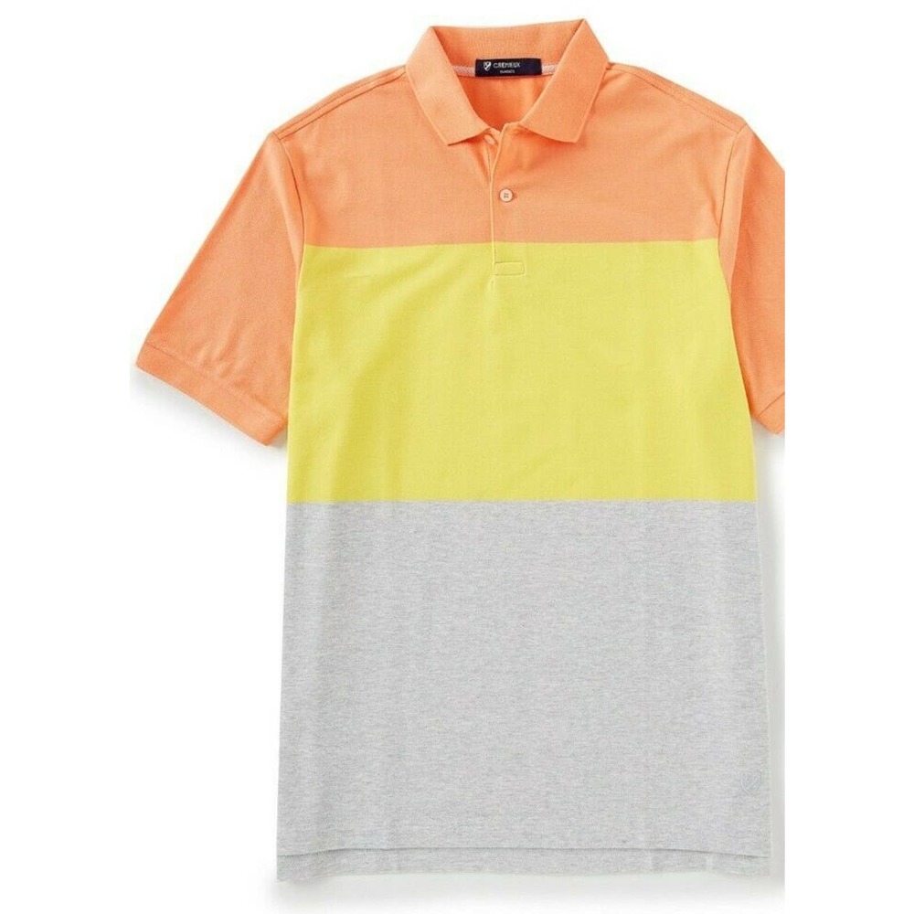 Cremiuex‎ polo colorblock Cadmium orange shirt
